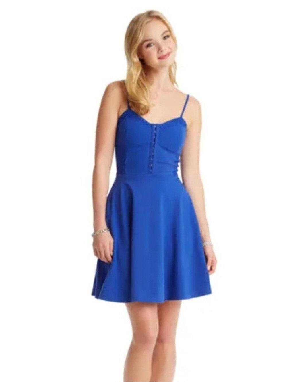 Aeropostale Royal Blue Spaghetti Strap Skater Dress - Size XL